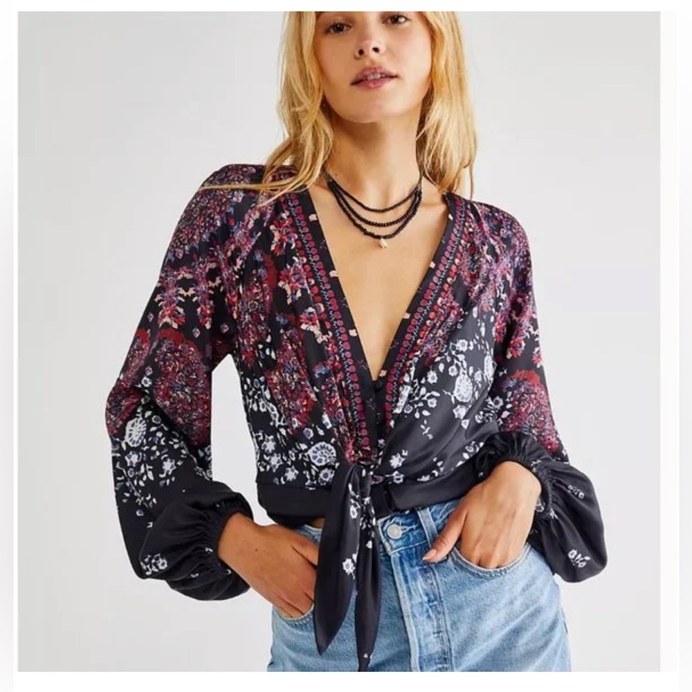 Free People Run Free Blouse Size L